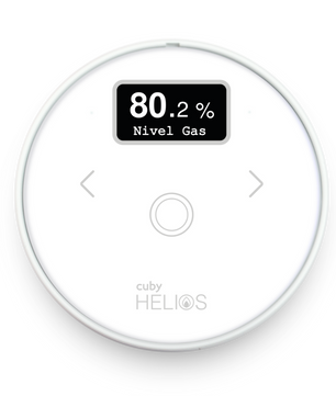 Cuby Helios - Medidor Gas LP con alarma de gas y App gratuita.