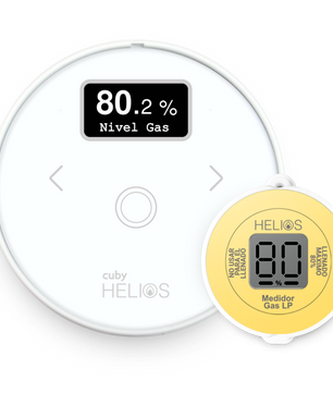 Cuby Helios - Medidor Gas LP con alarma de gas y App gratuita.