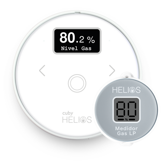 Cuby Helios - Medidor Gas LP con alarma de gas.