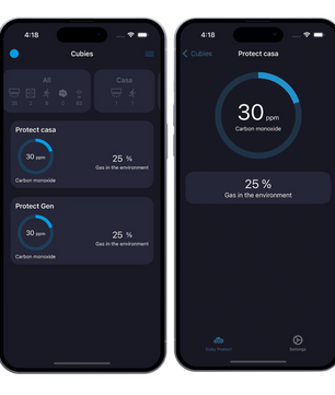 Cuby Protect - Carbon Monoxide and Gas Alarm with connectivity and smart alerts